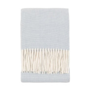 Blue Herringbone Throw – Soft Woven Blanket with Fringed Edge 